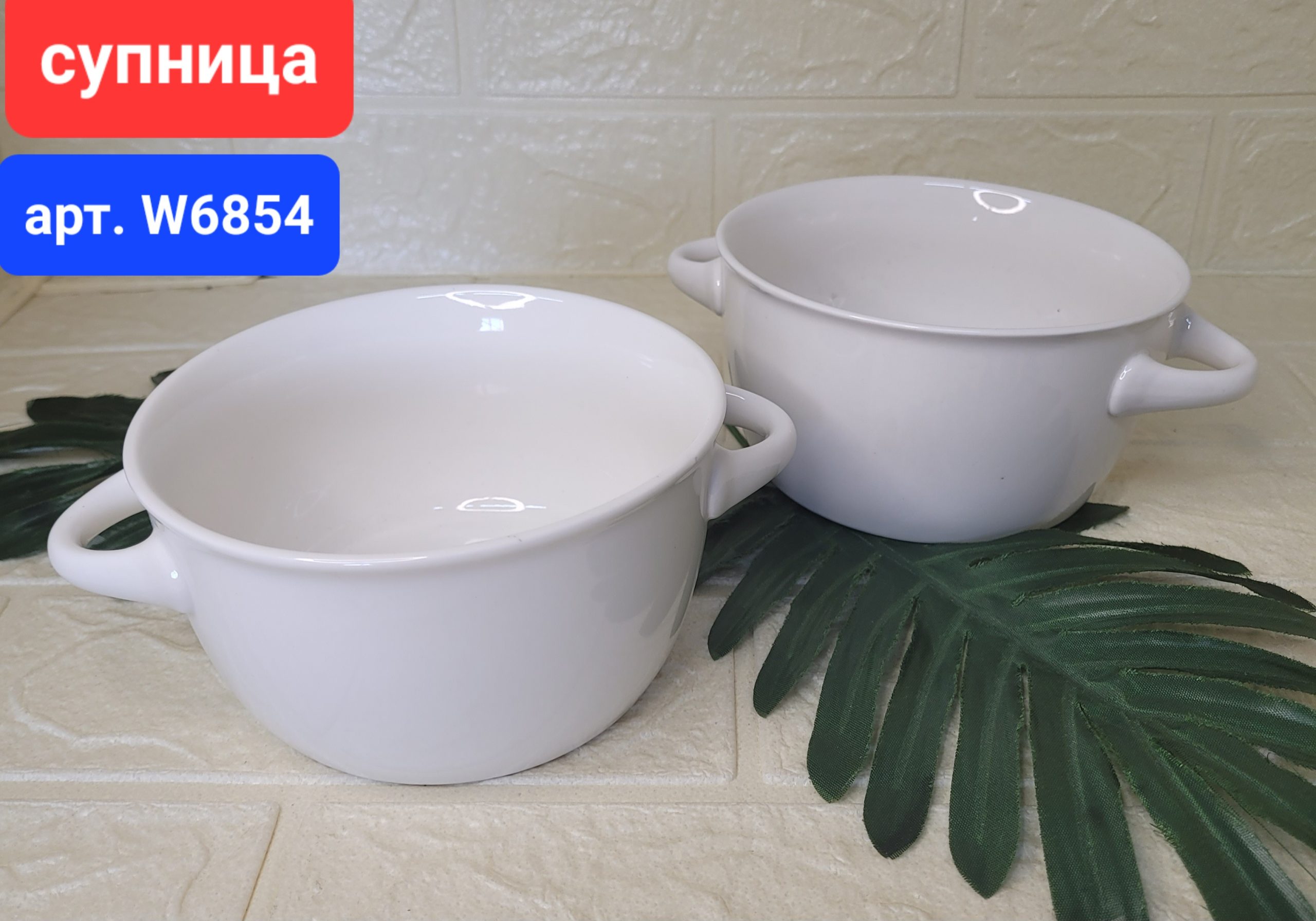 Супница керамическая с ручками. Арт. W6854