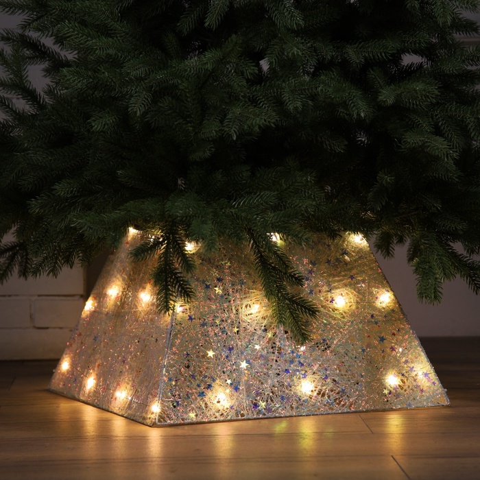 Юбка для елки с подсветкой "Белая", 50х30х7 см, 35LED, ААх3 (не в компл.), Т/БЕЛЫЙ   10439504