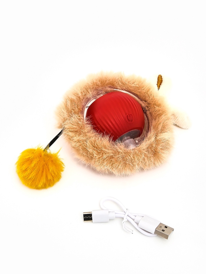 Интерактивная игрушка для кошек "Убегающий мех", красная   10946257