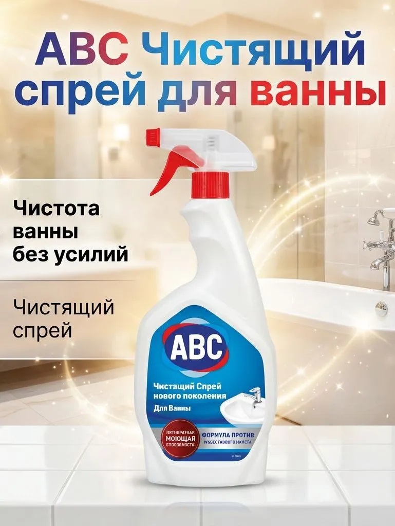 ABC Чистящий спрей нового поколения для ванны 750 мл