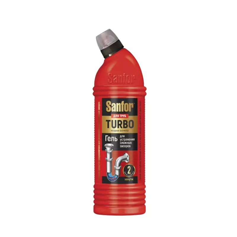 Ср-во д/удаления засоров в трубах Sanfor TURBO 750 мл Арт. 21622