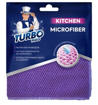 Салфетка для кухни "TURBOMAG" KITCHEN, микрофибра  300г/м2, 30*30 см, 1 шт. 53005