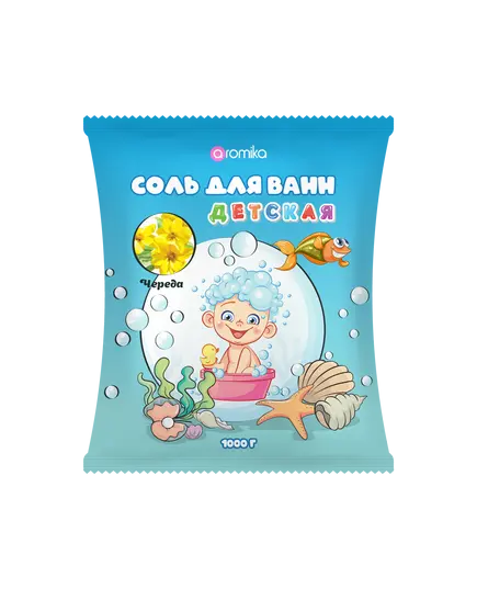 AROMIKA Соль д/ванн 1000г Детская ЧЕРЕДА /12