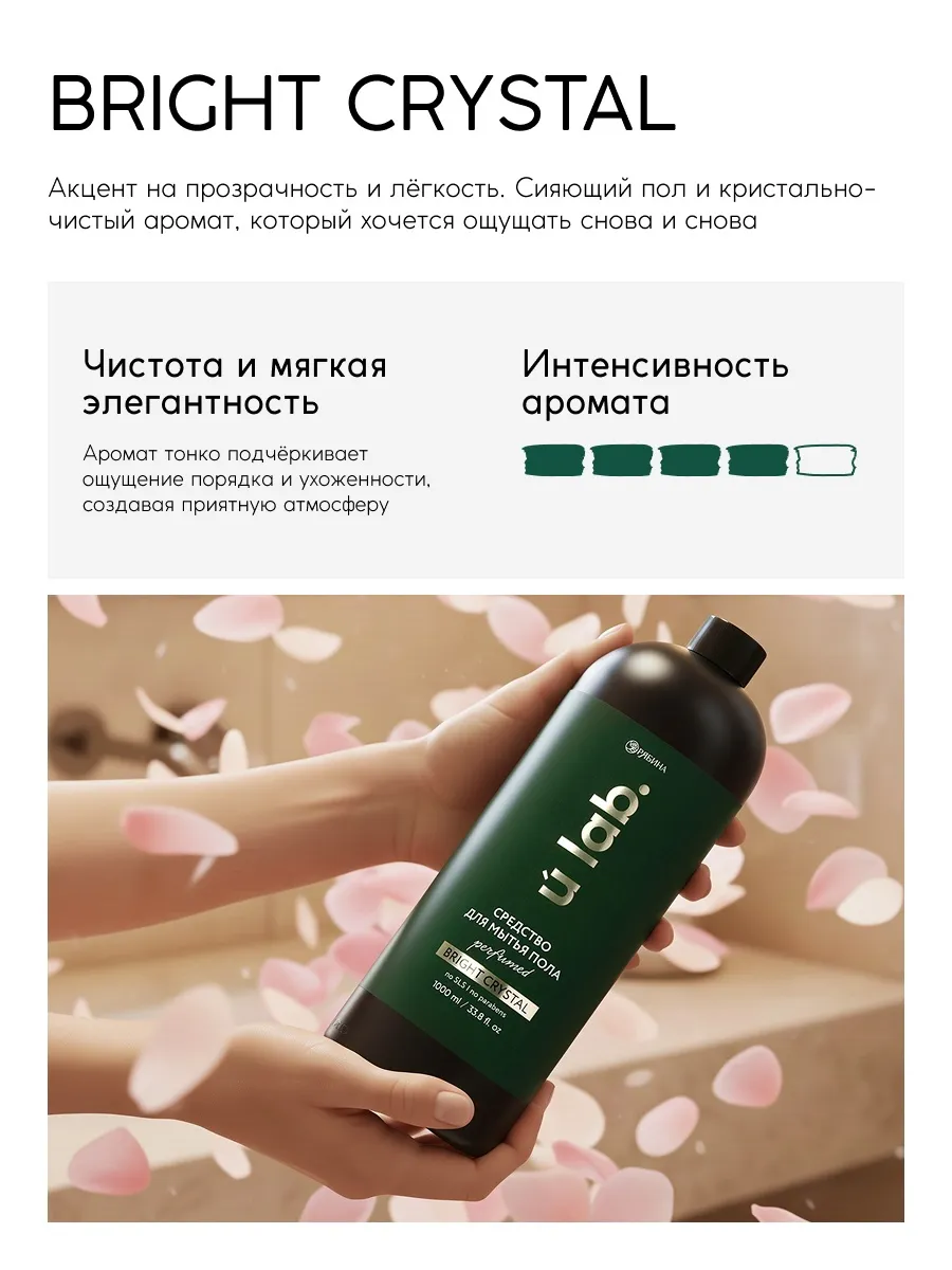 Средство для мытья пола ULAB, аромат по мотивам парфюма "BRIGHT CRYSTAL" 10903225
