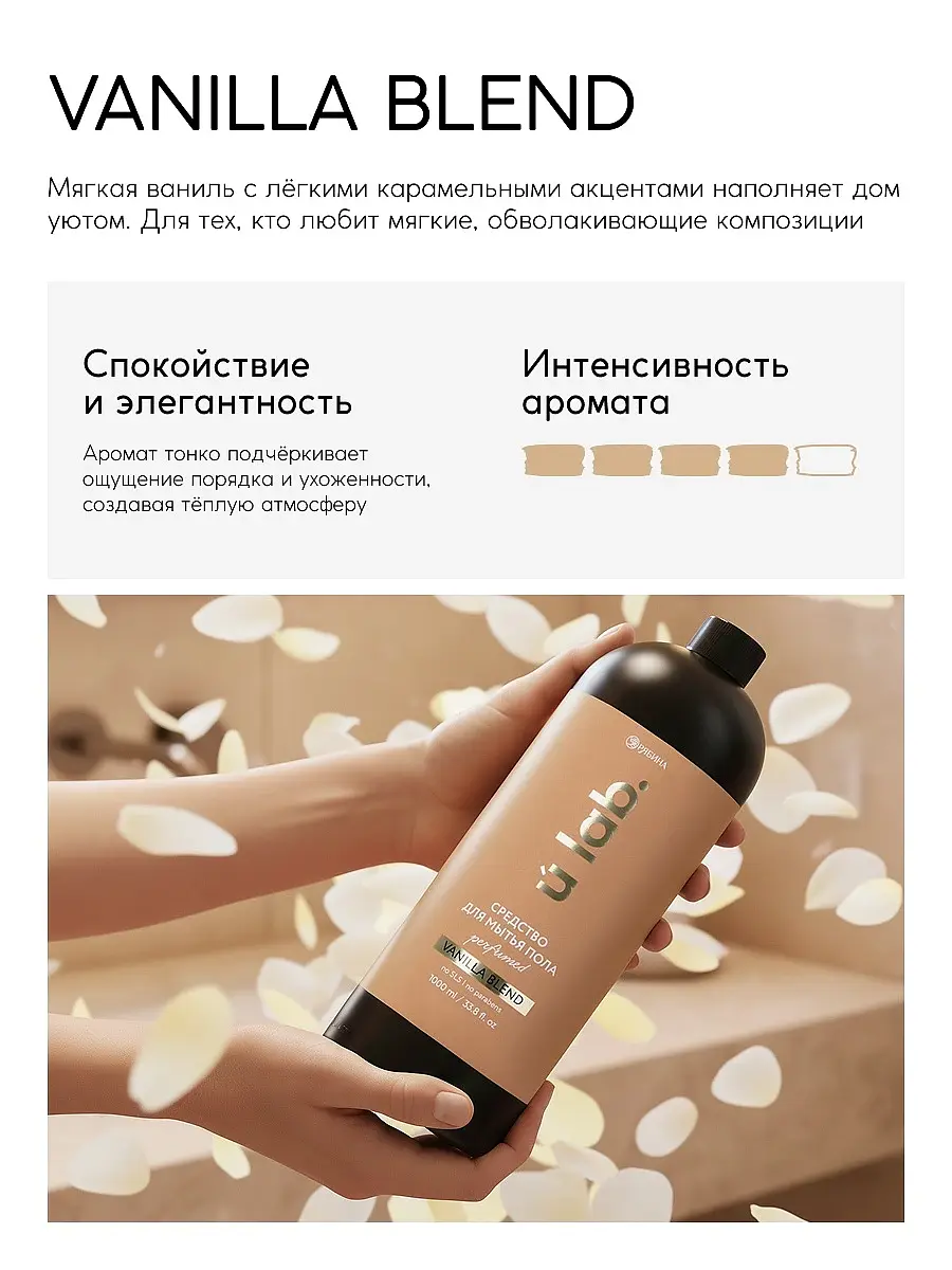 Средство для мытья пола ULAB, аромат по мотивам парфюма "VANILLA BLEND" 10903226
