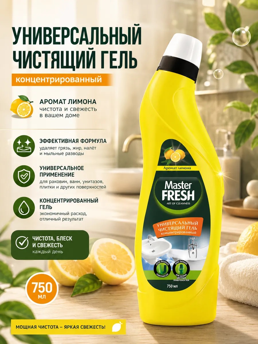 Master FRESH Гель концентрир. универсальный 750мл Лимон