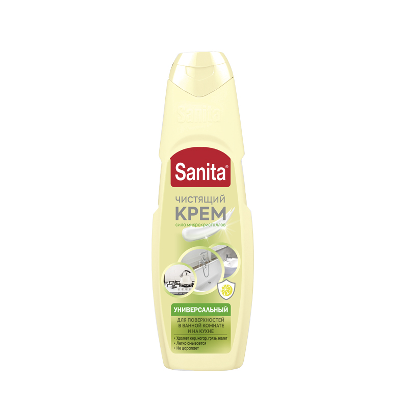 Ср-во чист. д/кухни SANITA 600г крем УНИВЕРСАЛ, Сицилийский лимон