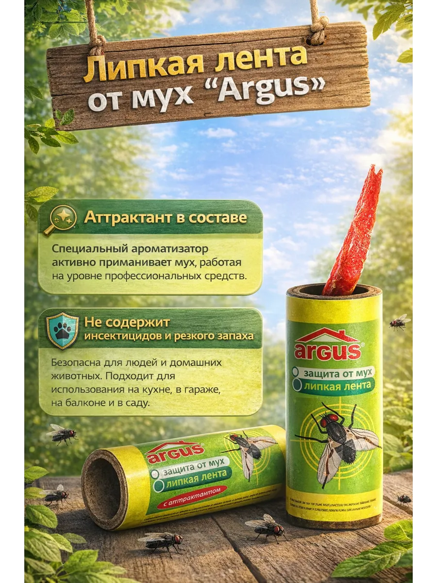 Липкая лента от мух «Argus», 1 шт 724279