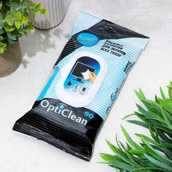 Салфетки влажные «OptiClean» для экранов, 90 шт 744298