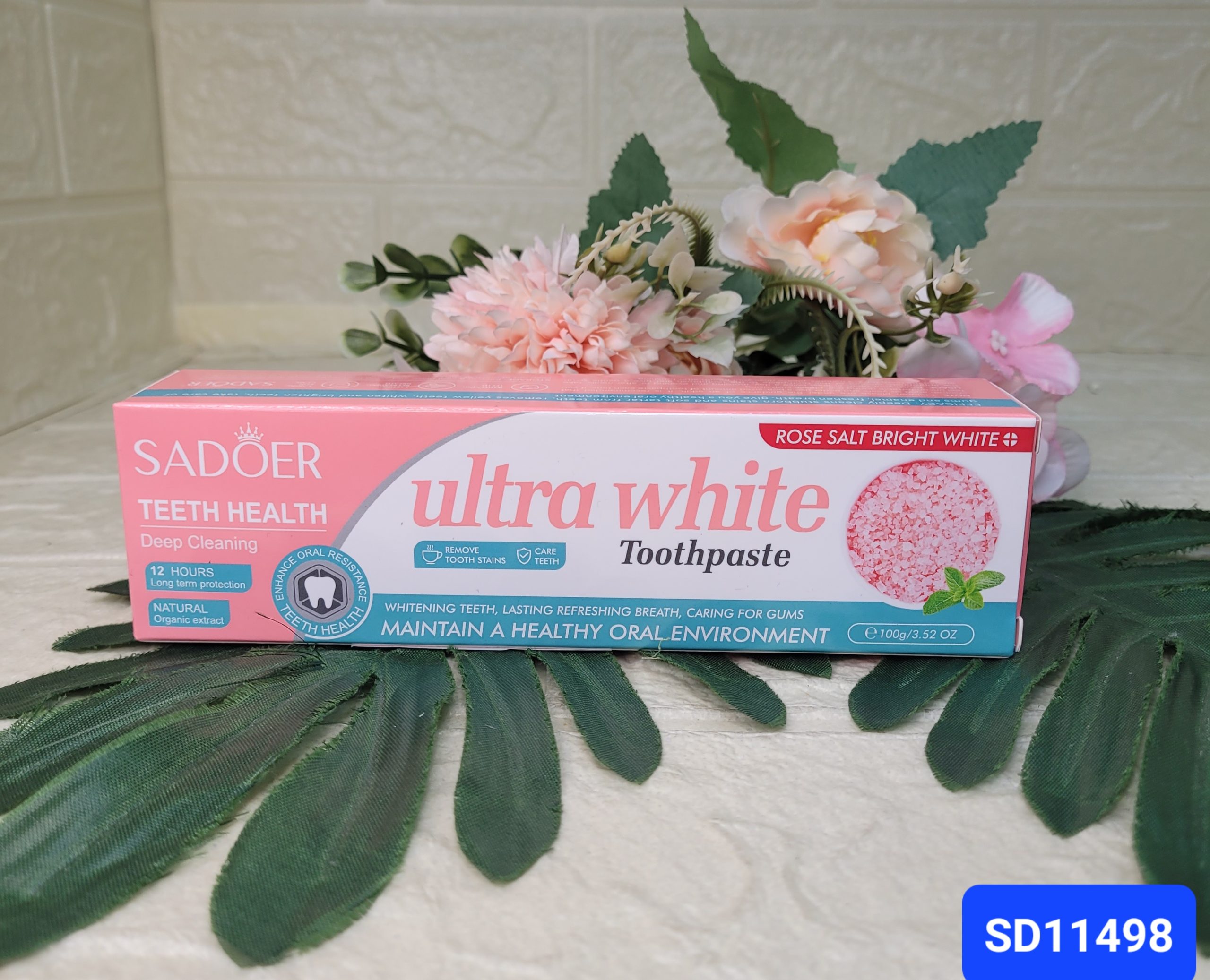 Паста зубная SADOER отбеливающая с розовой солью 100гр. Арт. SD11498