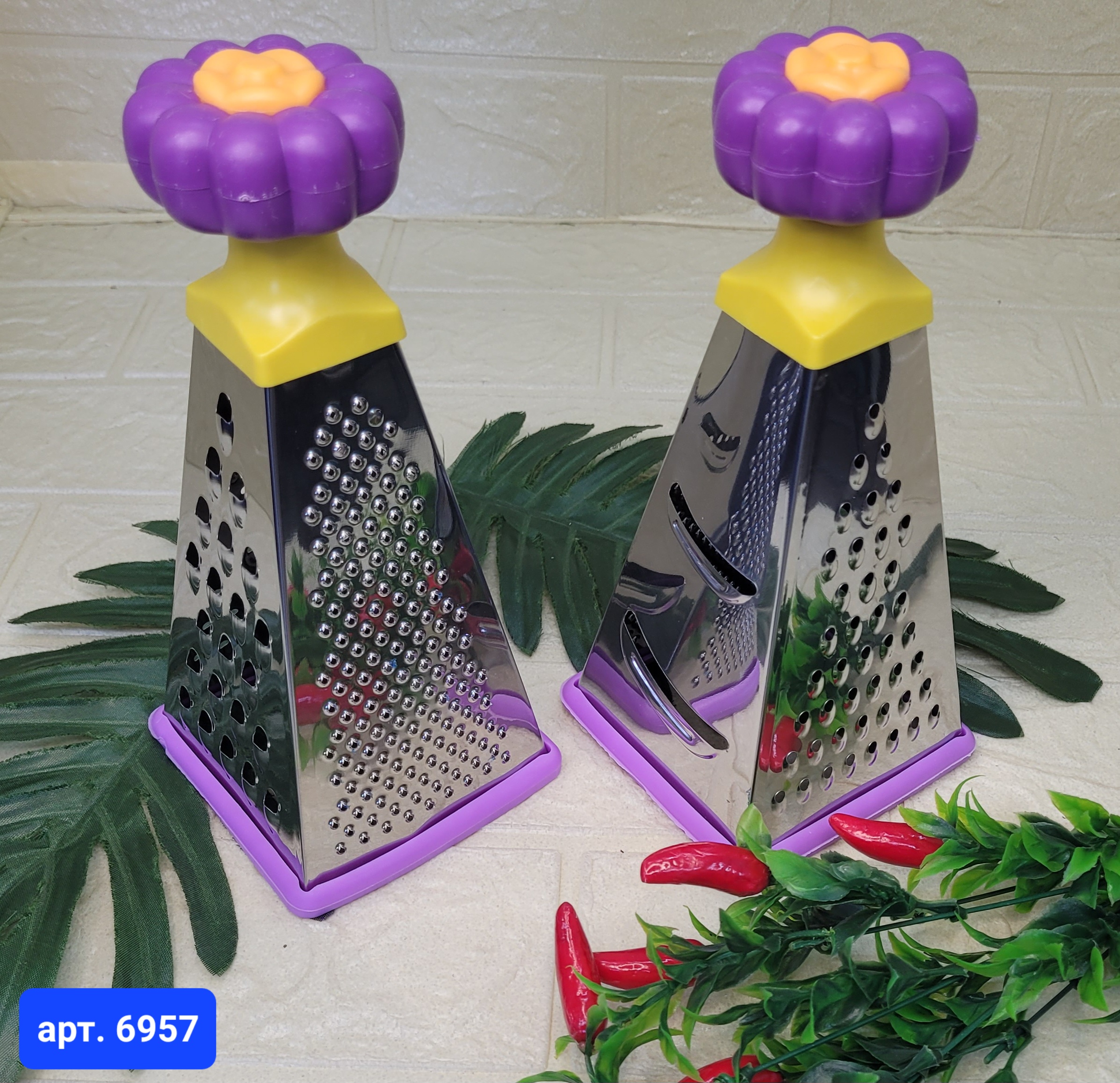 Терка GRATER 4-х сторонняя с пластик. ручкой.