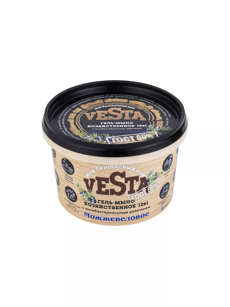 Vesta (ГОСТ 88%) Гель-мыло хозяйственное 500г Можжевеловое/18