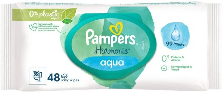 PAMPERS Детские влажные салфетки Harmonie Aqua 48 ПрепакКор