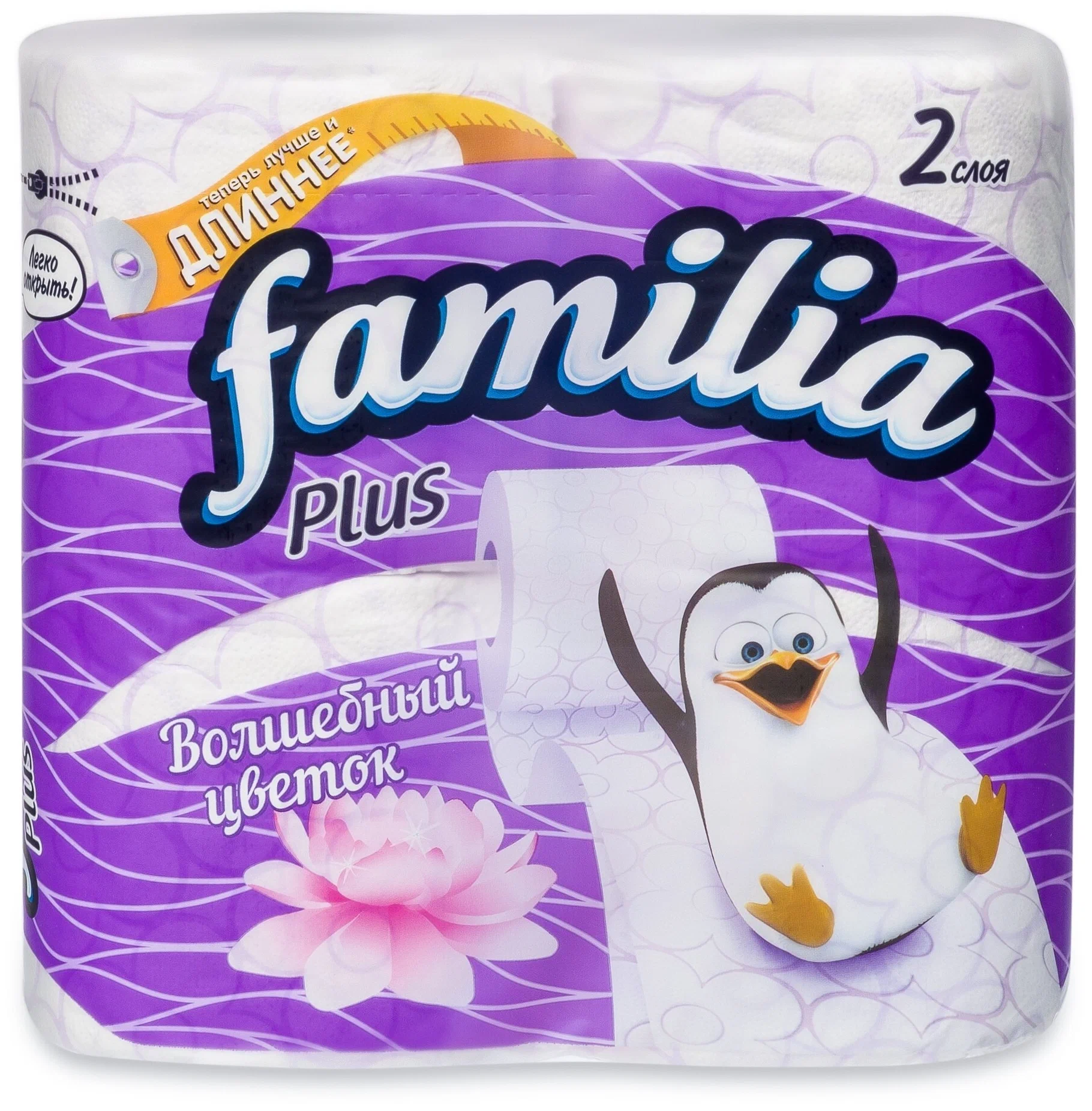 Бумага туалетная Familia PLUS 2-х сл, Волшебный Цветок 4шт. Арт. (0754)