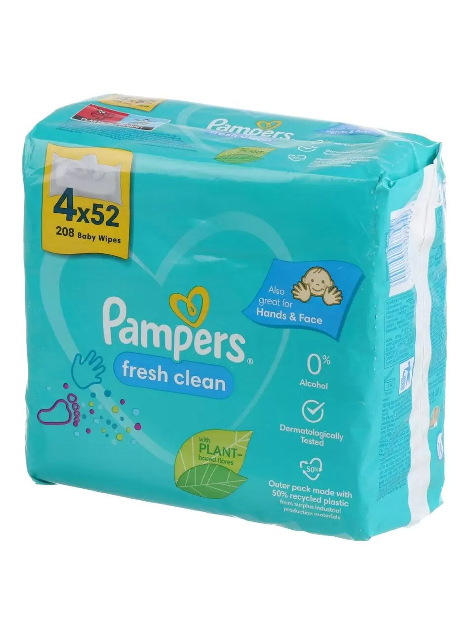 PAMPERS Детские влажные салфетки Fresh Clean 4х52 ПрепакКороб