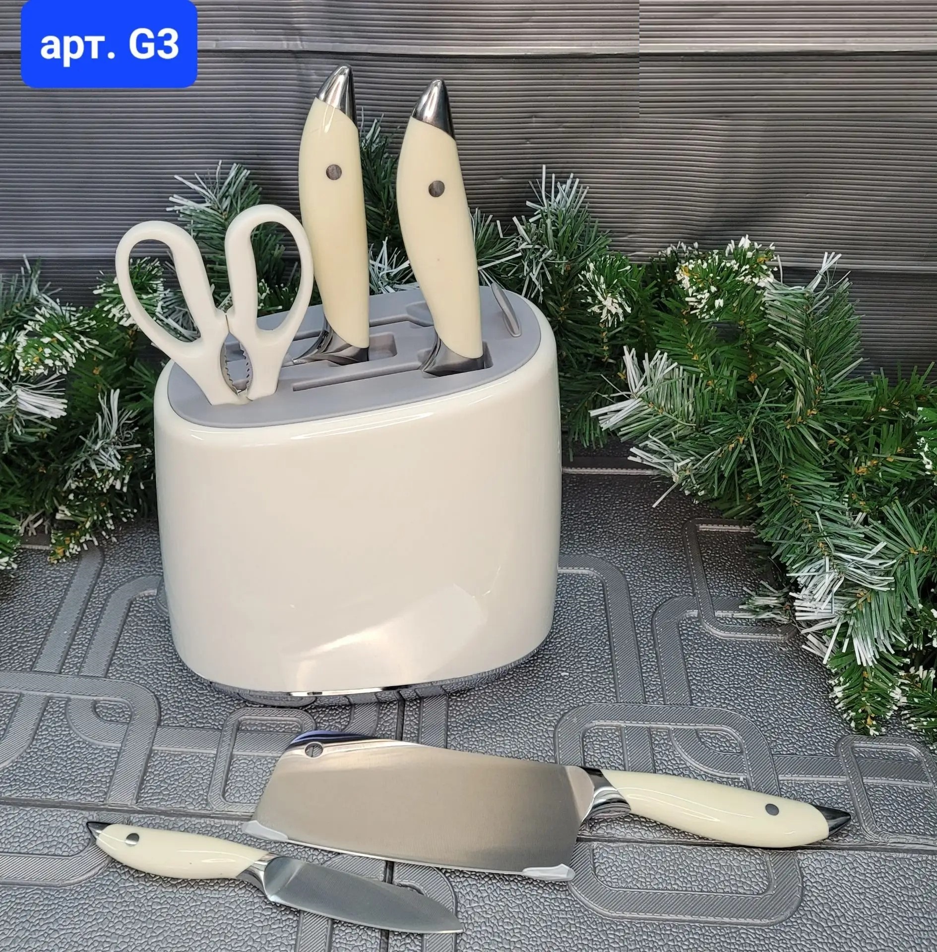 Ножи кухонные с подставкой. Арт. G3
