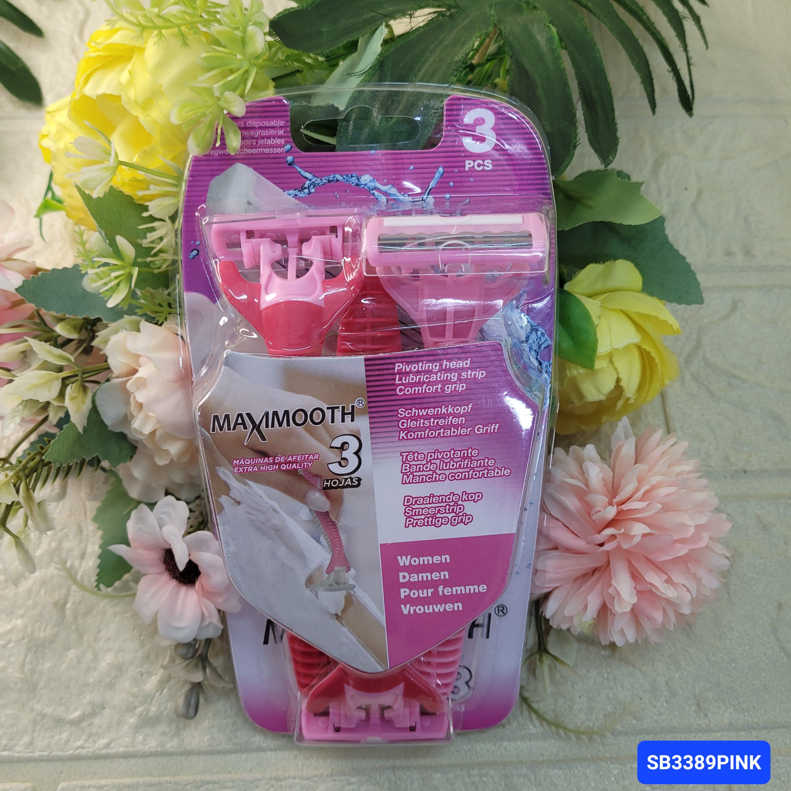 Станки д/бритья жен.Maximooth 3шт. Арт. SB3389PINK