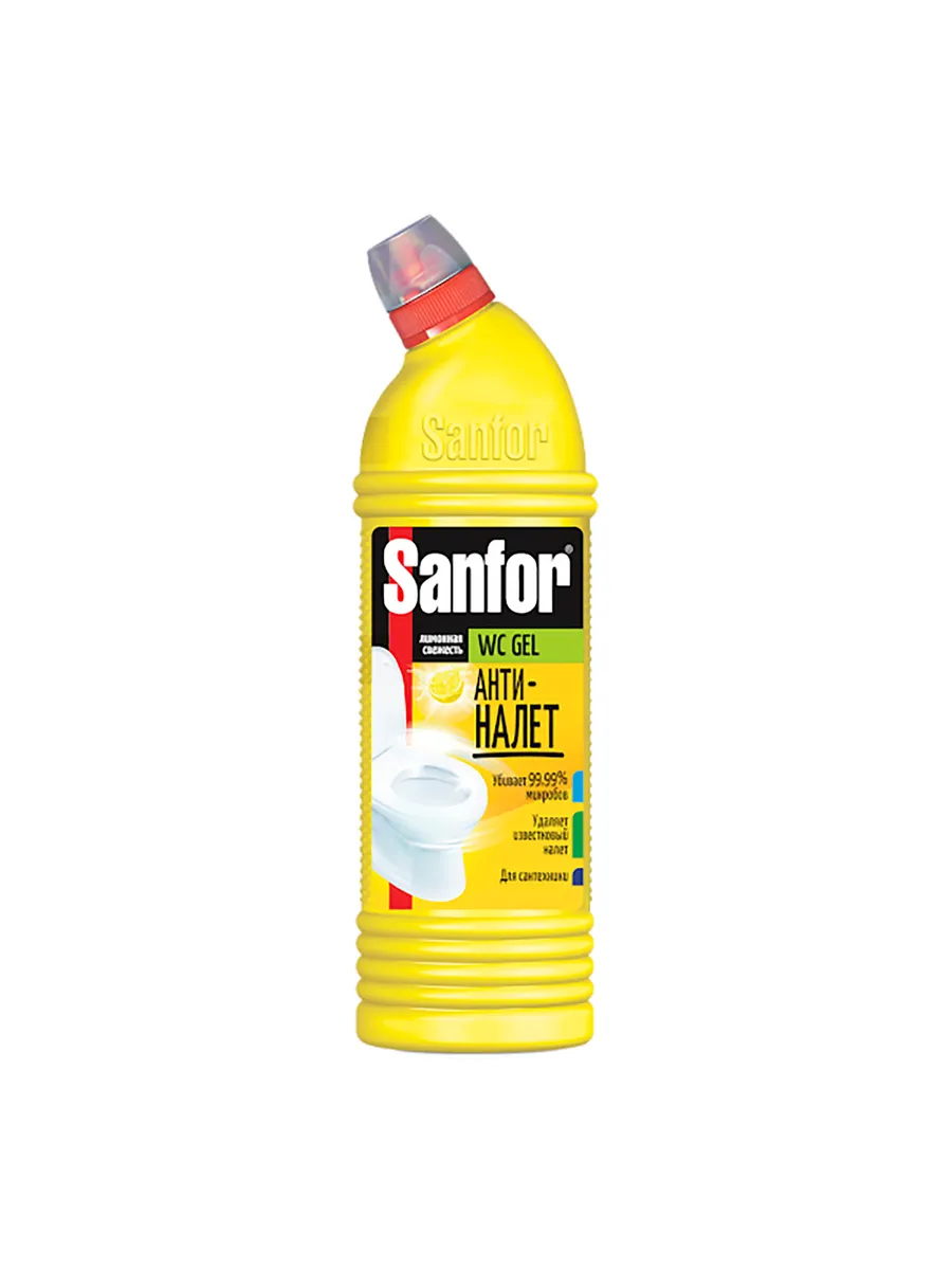 Средство для чистки и дезинфекции Sanfor WC gel Лимонная свежесть 750 г.