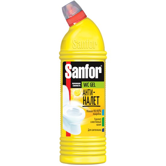 Sanfor "WC gel" LEMON FRESH д/туалета, 1000г