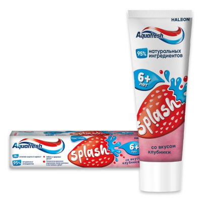 Паста зубная детская Aquafresh,клубника,6+ 50мл.