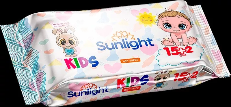 SUNLIGHT Влажные салфетки 17шт XL Зайчик/40