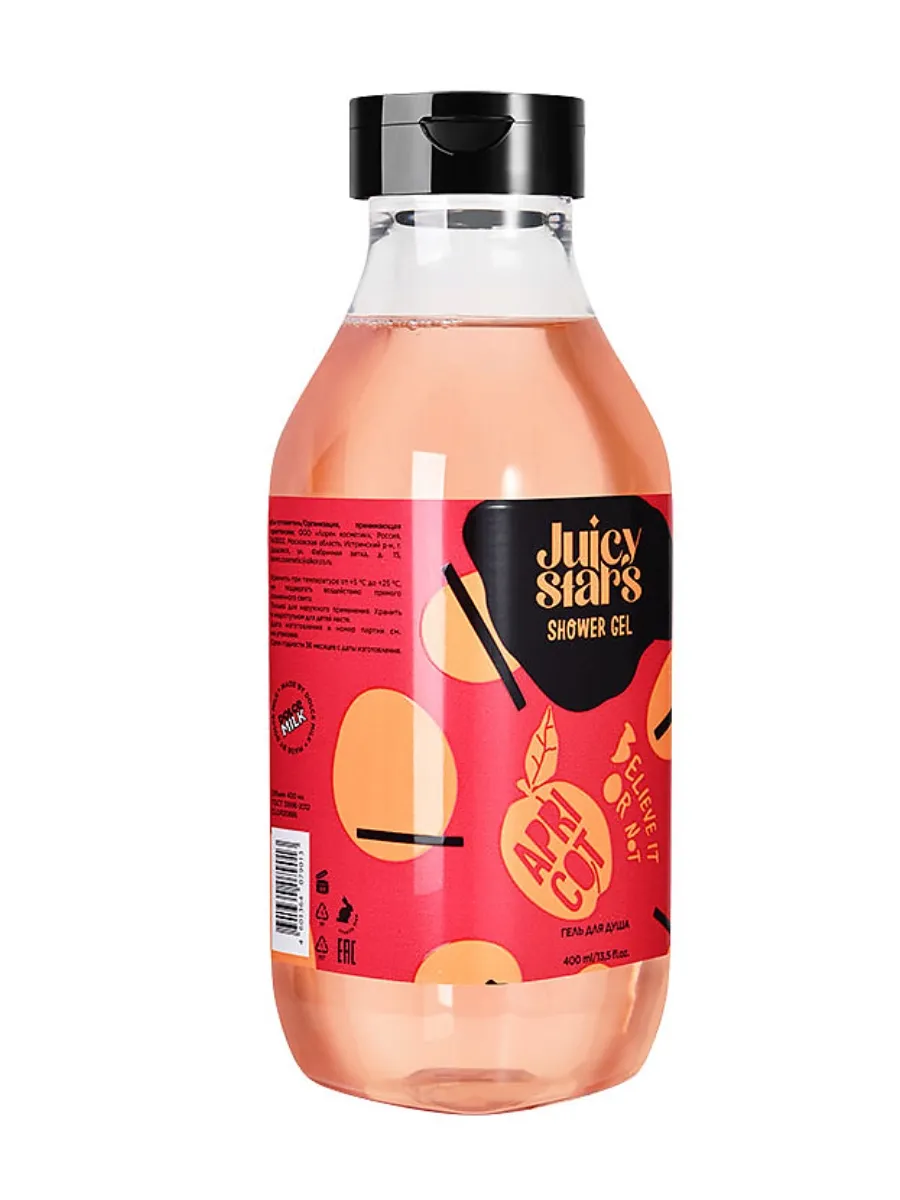 JUICY STARS Гель д/душа 400 мл, Абрикос Крышеснос