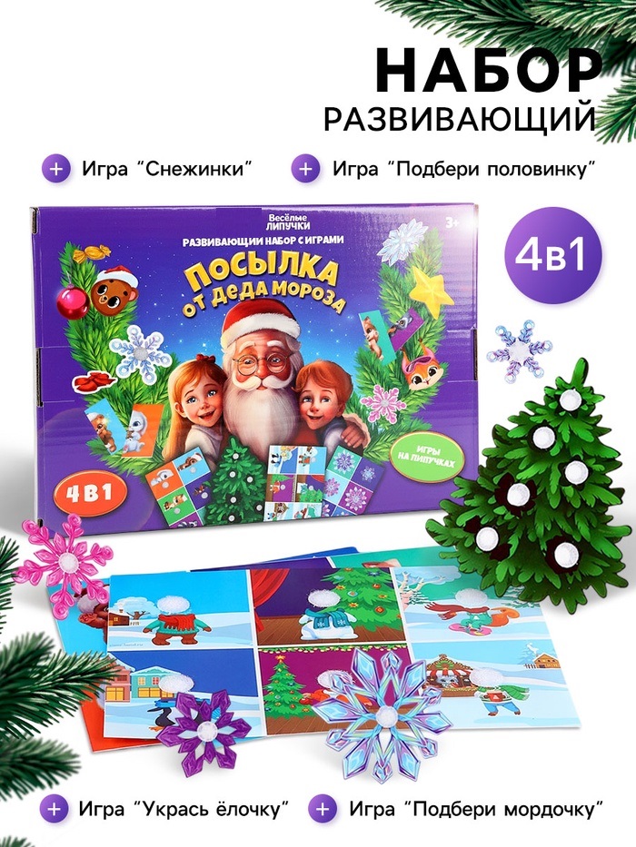 Развивающий набор с играми «Посылка от Деда Мороза»   9824273