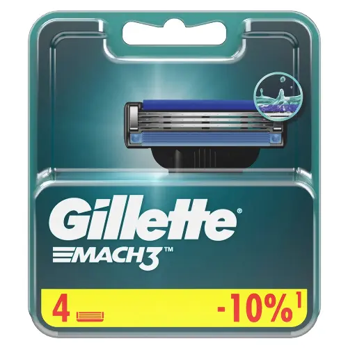 GILLETTE MACH3 Cменные кассеты для бритья 4шт