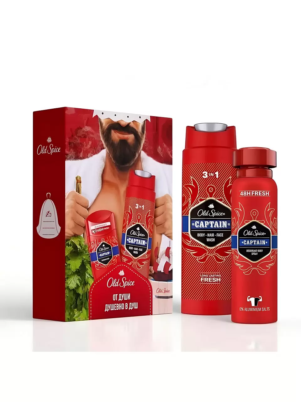 ПН OLD SPICE Твердый дезодорант Captain 50мл+Гель для душа + шампунь 2в1 Captain 250мл