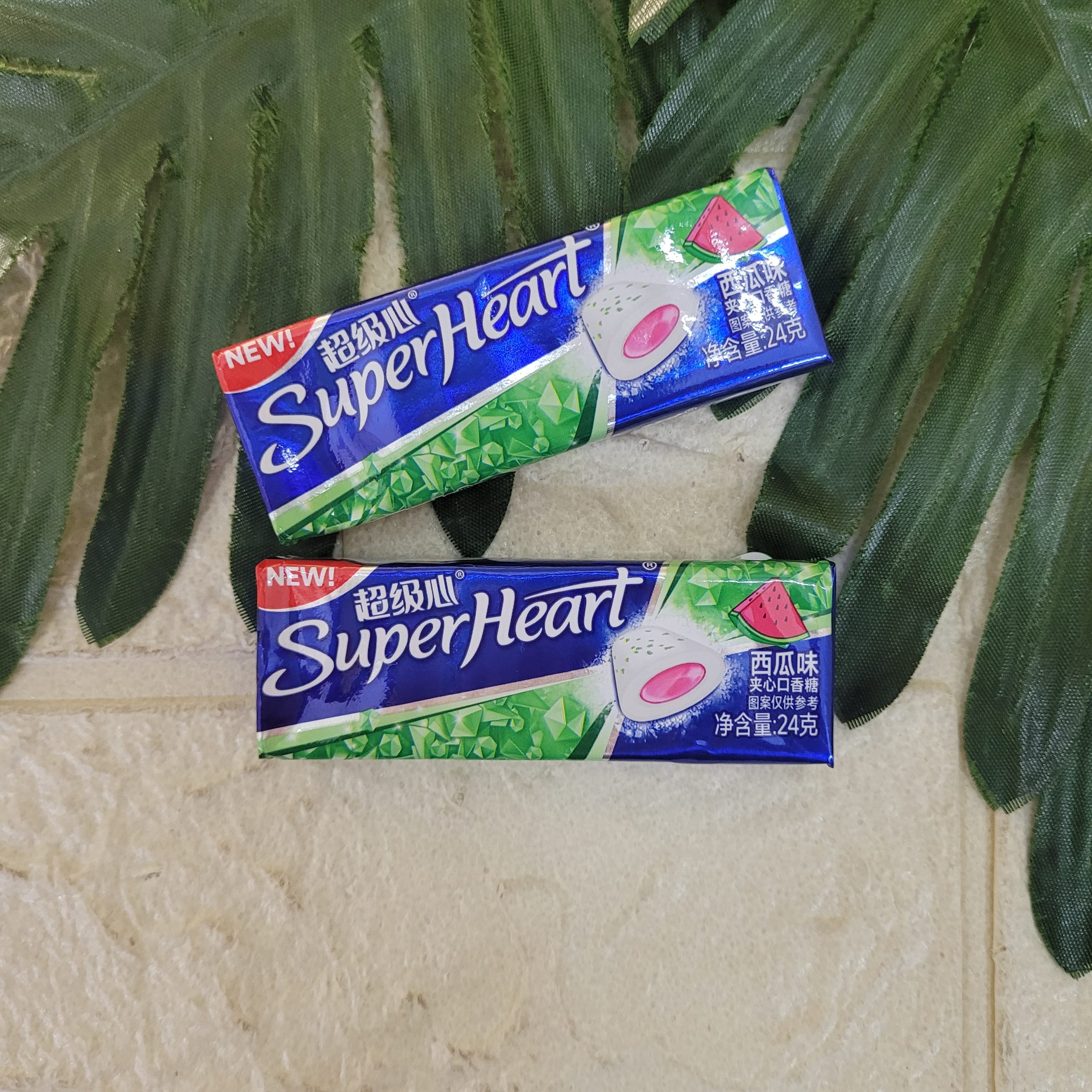 Резинка жевательная Super Heart, арбуз 24 г.