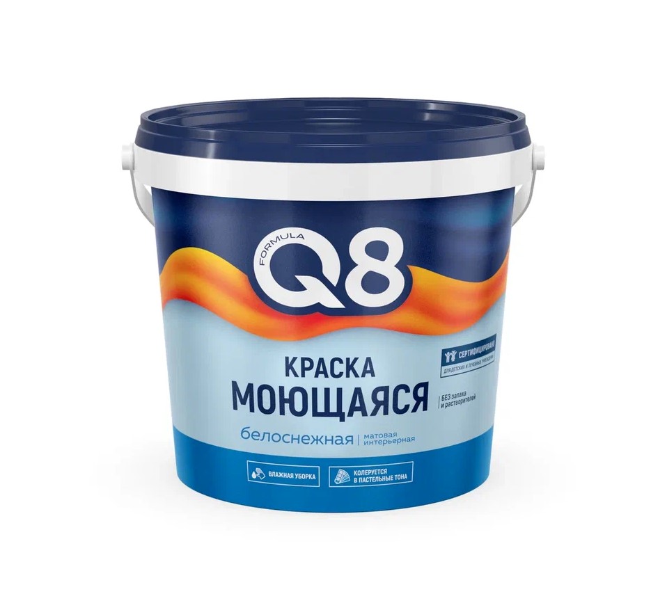 Краска интерьерная 1,4кг моющ. ВД Formula Q8 белая мат (8). Престиж