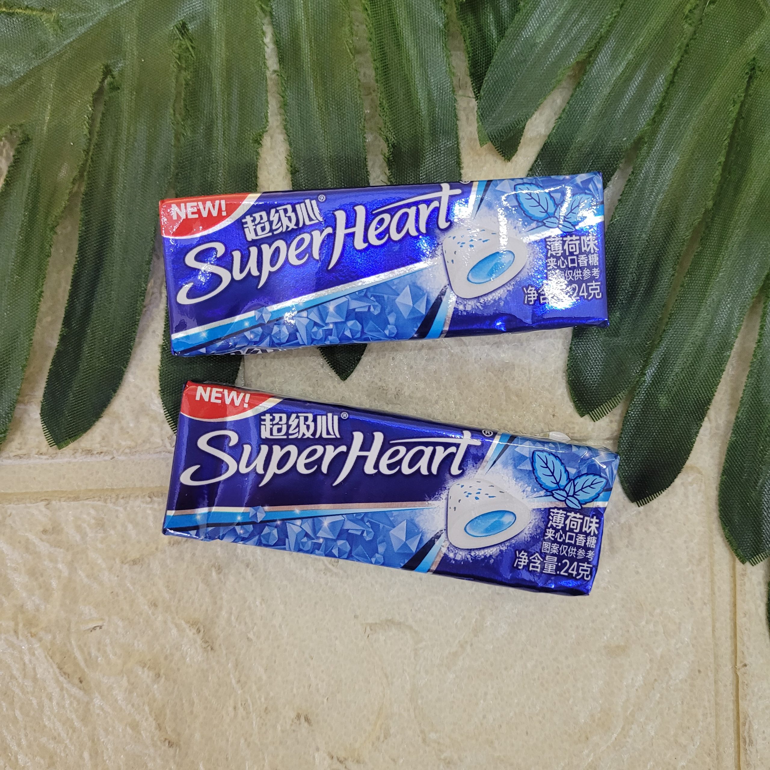 Резинка жевательная Super Heart, мята 24 г.