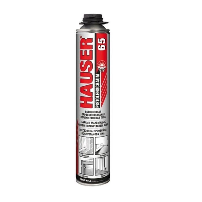 Пена монтажная Hauser 65 всесезон проф 1000/740мл (12) 62053