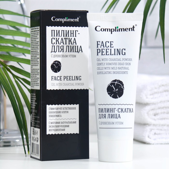 Пилинг-скатка для лица, Compliment, с древесным углем, 80 мл 2925167