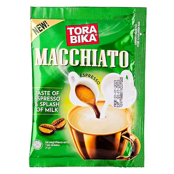 Tora Bika Macchiato Espresso&Milk пакет (Индонезия) 25гр. 1*20*12  8998666001955