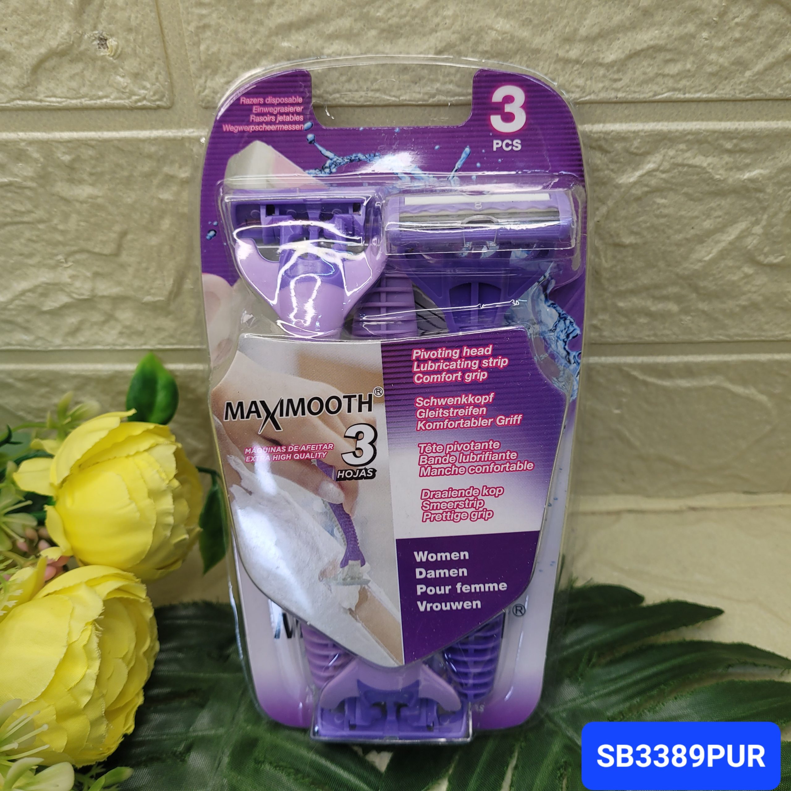 Станки д/бритья жен.Maximooth 3шт. Арт. SB3389PURPLE