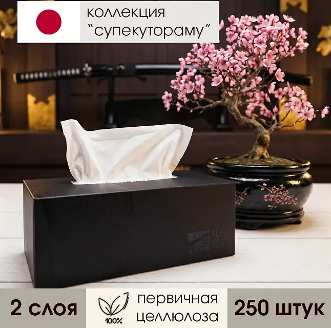 Салфетки HARUKO Black,коллекция Спектр,картон 250 шт,1*24