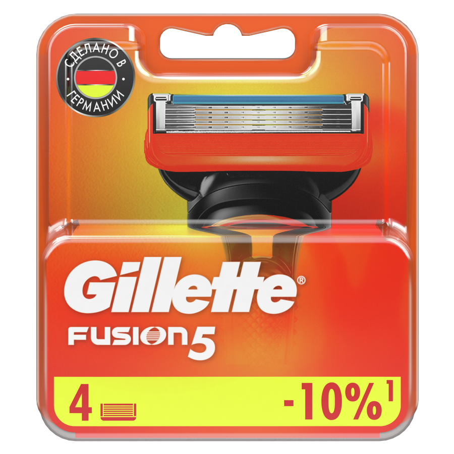 GILLETTE FUSION Сменные кассеты для бритья 4шт