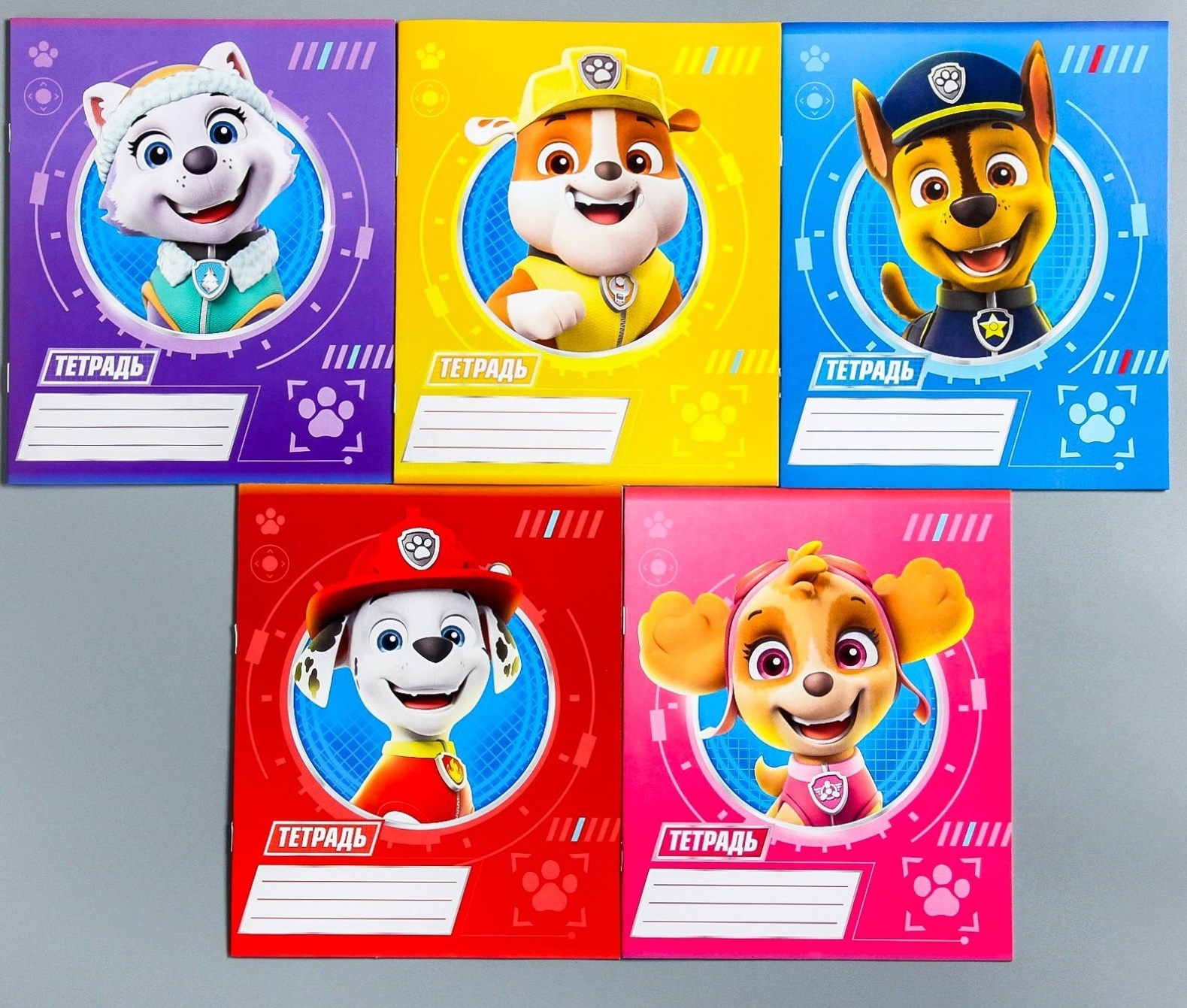 Тетрадь 12 листов клетка «Щенячий патруль»,обл мел карт, 4 вида МИКС, PAW PATROL 4418427