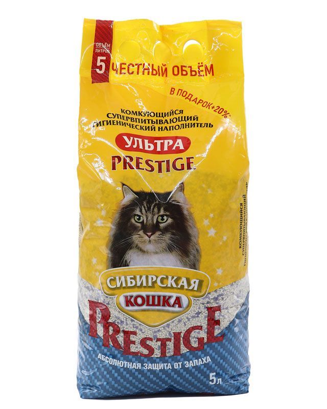 Сибирская кошка Наполнитель Ультра PRESTIGE 5л (комкующийся) /4