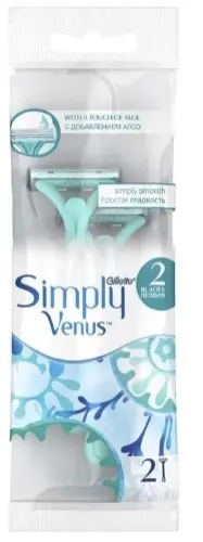 SIMPLY VENUS 2 Бритвы одноразовые для женщин 2шт