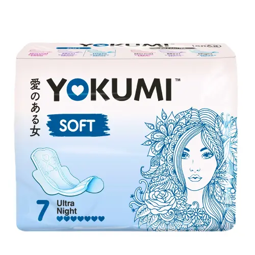 Прокладки женские гигиенические YOKUMI Soft Ultra Night, 7 шт.