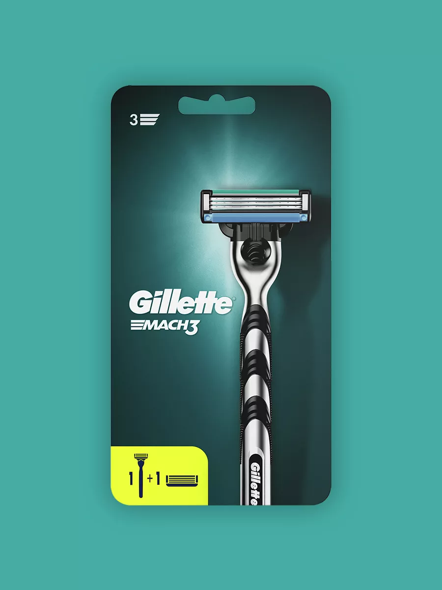 GILLETTE MACH3 Бритва с 2 сменными кассетами