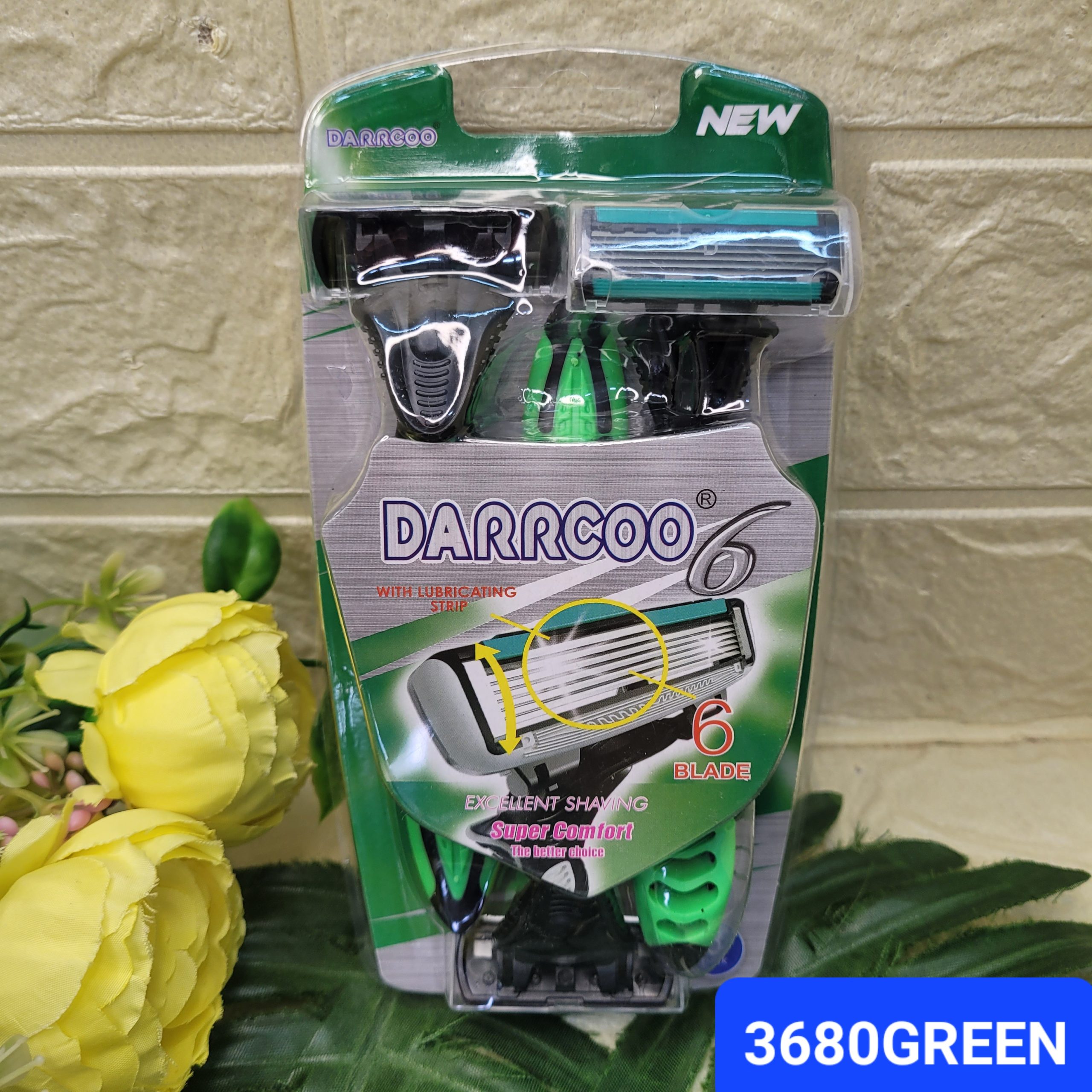 Станки д/бритья муж.Darrcoo 3шт. Арт. SB3680GREEN