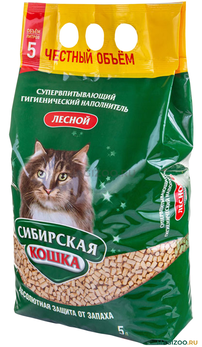 Сибирская кошка Наполнитель Лесной 5л /4