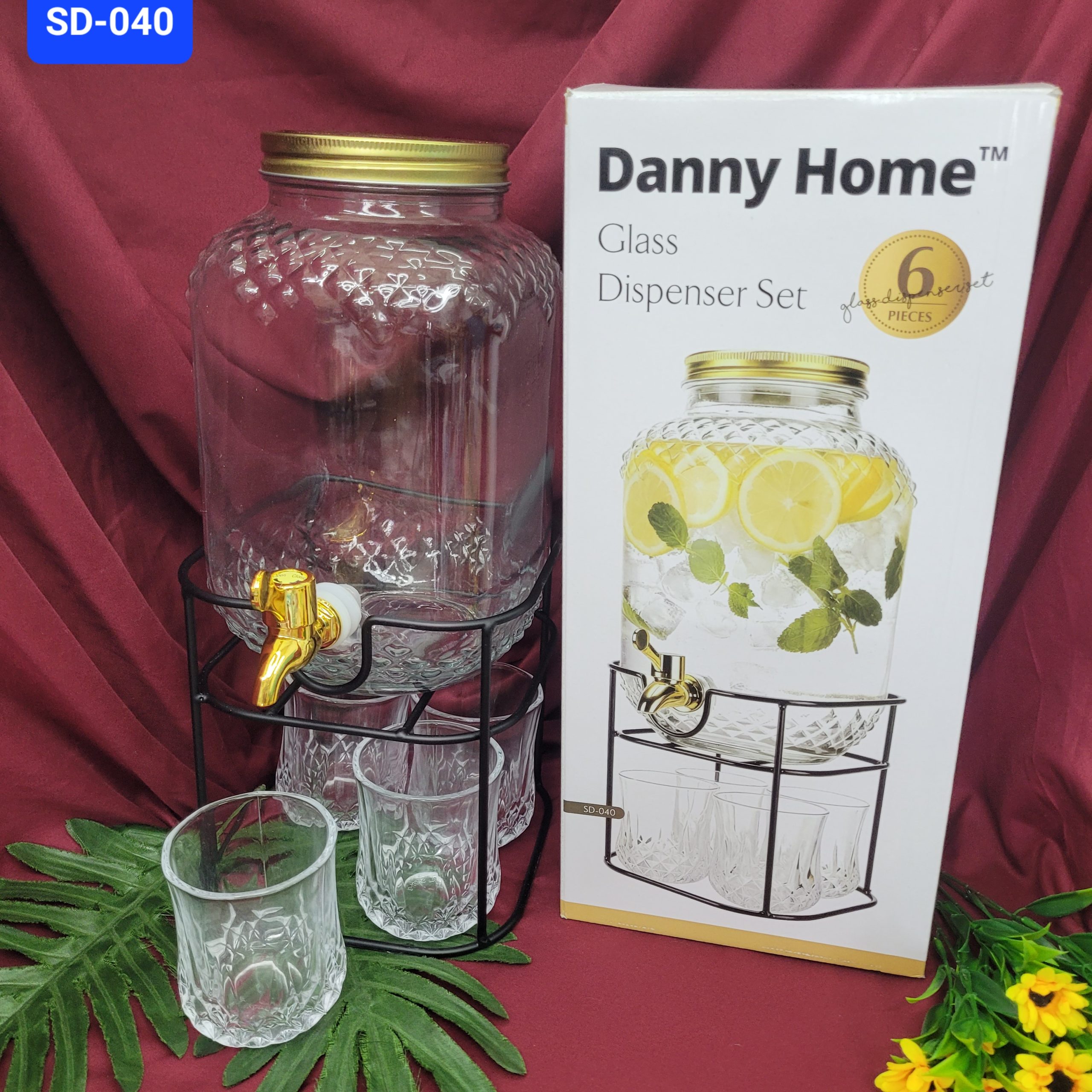 Лимонадник Danny Home,4 л+ 4 стакана 220 мл. Арт. SD-040