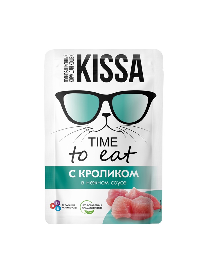 Корм консервированный KISSA, кролик в соусе 75 г 10121341