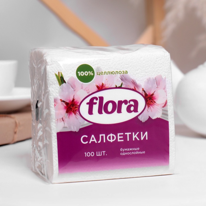 Салфетка белая, 24х24, 100 листов 1516328