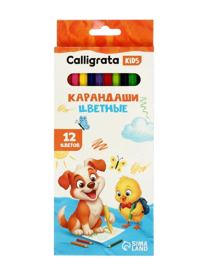 Карандаши 12цв Calligrata заточен., шестригран, картон, европодвес 5303321