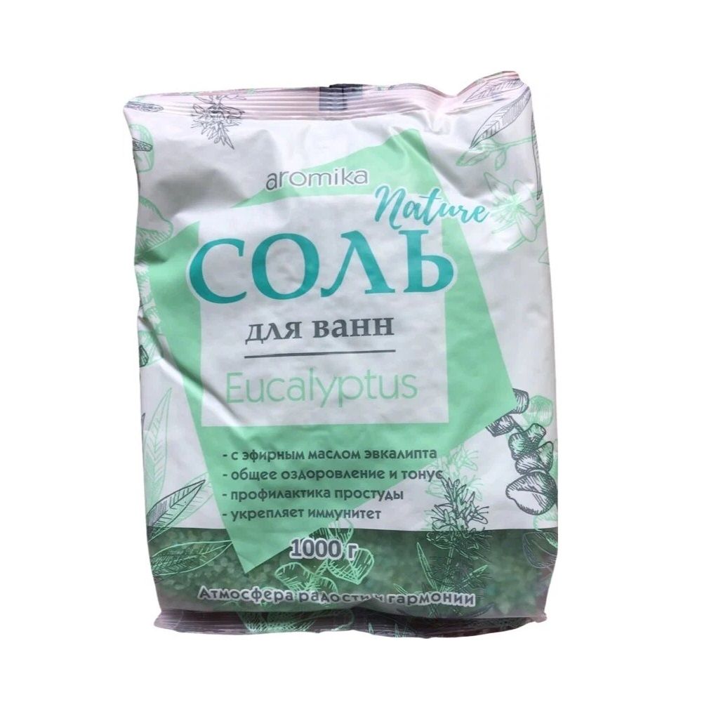 AROMIKA Соль д/ванн 1000г Eucalyptus с эфирным маслом /12